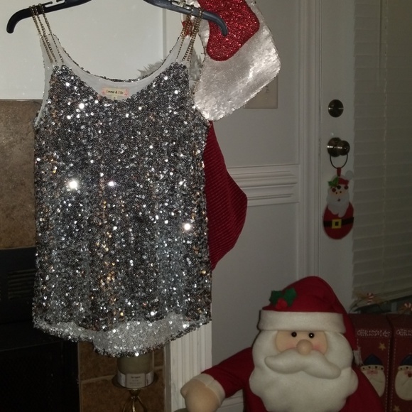 🎁Silver Sequin Top🎁 - Picture 1 of 8